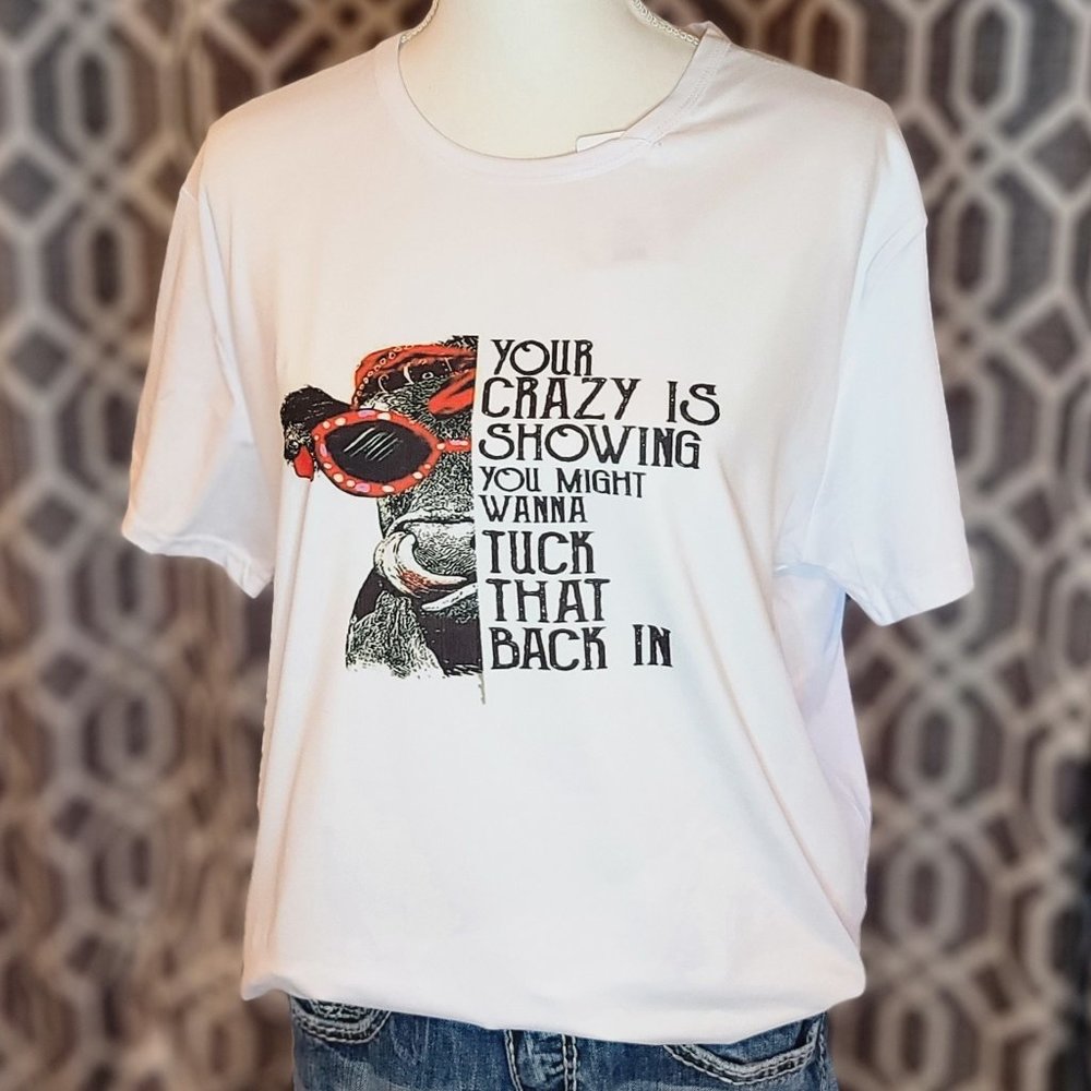 White T Shirt Mad  Cute Cow